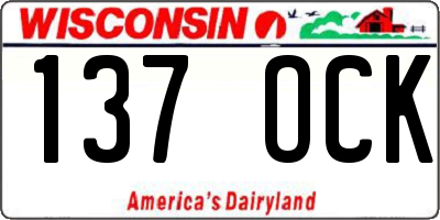 WI license plate 137OCK