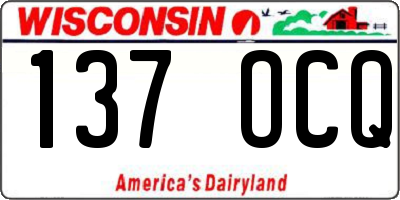 WI license plate 137OCQ