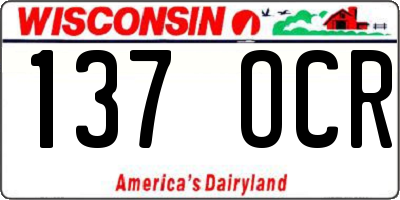 WI license plate 137OCR