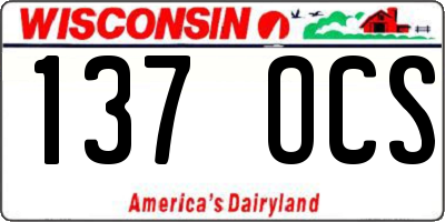 WI license plate 137OCS