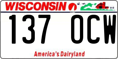 WI license plate 137OCW