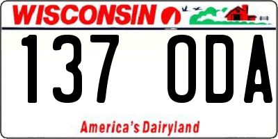 WI license plate 137ODA