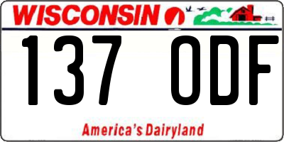 WI license plate 137ODF