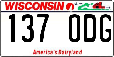 WI license plate 137ODG