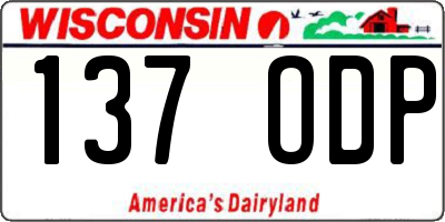 WI license plate 137ODP
