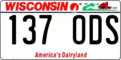 WI license plate 137ODS