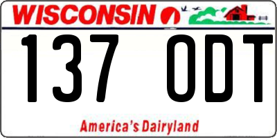 WI license plate 137ODT