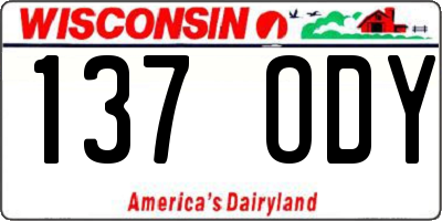 WI license plate 137ODY