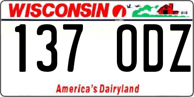 WI license plate 137ODZ