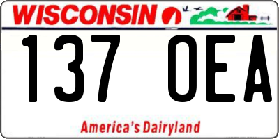 WI license plate 137OEA