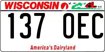 WI license plate 137OEC