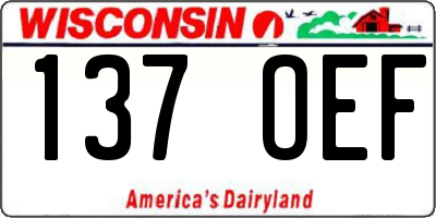 WI license plate 137OEF