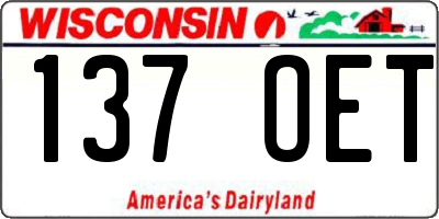 WI license plate 137OET