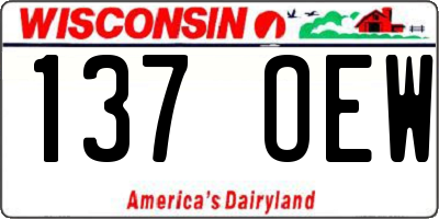 WI license plate 137OEW