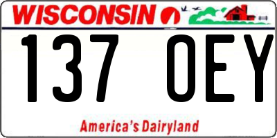 WI license plate 137OEY