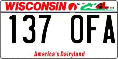WI license plate 137OFA