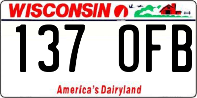 WI license plate 137OFB