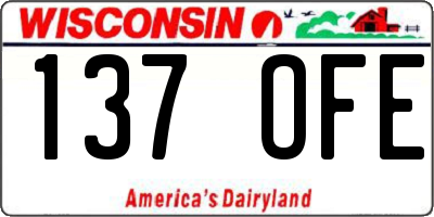 WI license plate 137OFE
