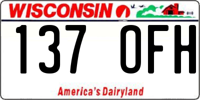 WI license plate 137OFH