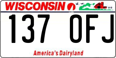 WI license plate 137OFJ