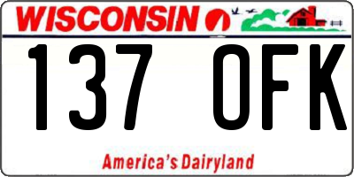 WI license plate 137OFK