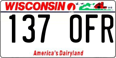WI license plate 137OFR