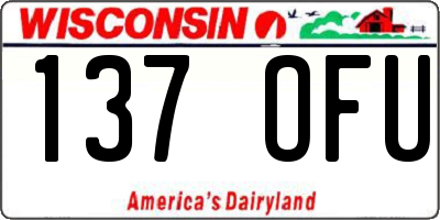 WI license plate 137OFU