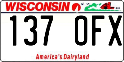 WI license plate 137OFX