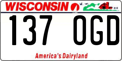 WI license plate 137OGD