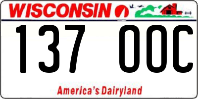 WI license plate 137OOC