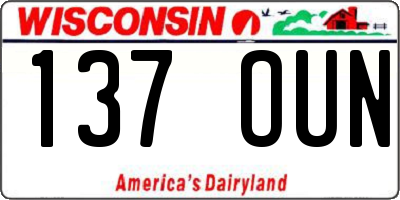 WI license plate 137OUN