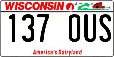 WI license plate 137OUS