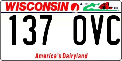 WI license plate 137OVC