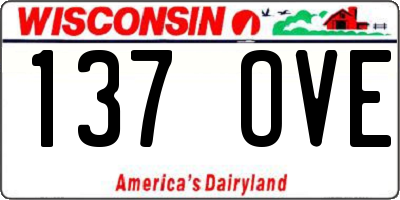 WI license plate 137OVE