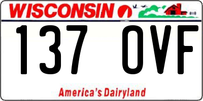 WI license plate 137OVF