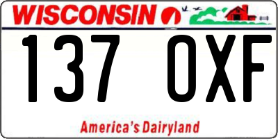 WI license plate 137OXF