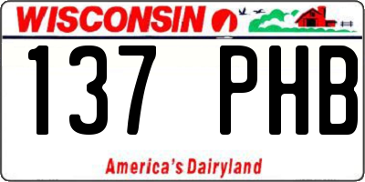 WI license plate 137PHB