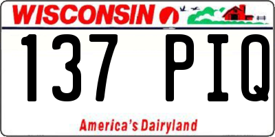 WI license plate 137PIQ