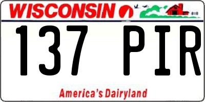 WI license plate 137PIR