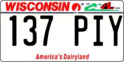 WI license plate 137PIY