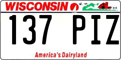 WI license plate 137PIZ