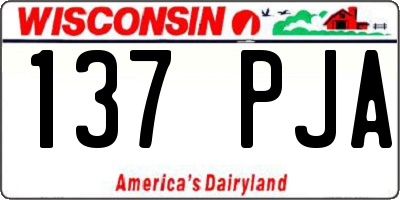 WI license plate 137PJA
