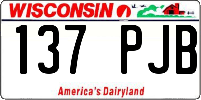 WI license plate 137PJB