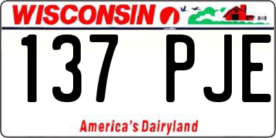 WI license plate 137PJE