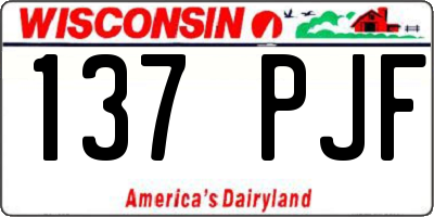 WI license plate 137PJF