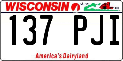 WI license plate 137PJI
