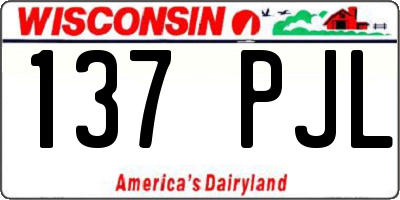 WI license plate 137PJL