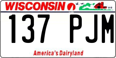 WI license plate 137PJM