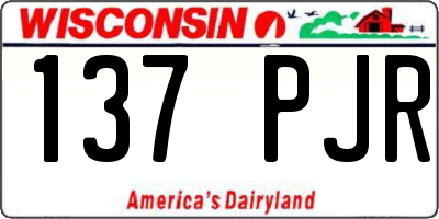 WI license plate 137PJR