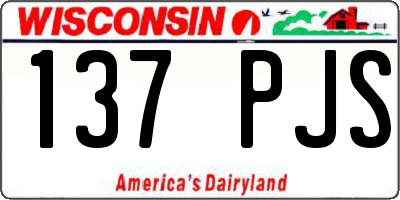 WI license plate 137PJS